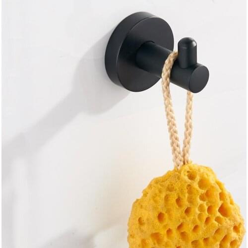 Vidric Black Towel hook zinc Lacquered Bathroom accessories Wall mounted round type