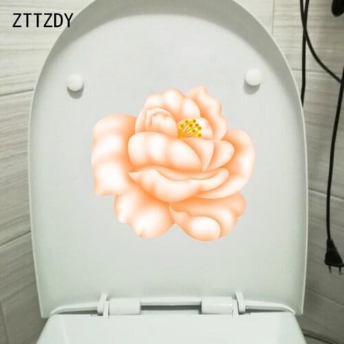 ZTTZDY 21.8*20.7CM Cartoon Flower Home Room Wall Decal Decor Creative WC Toilet Stickers T2-0112