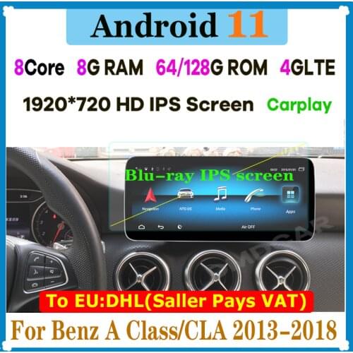 12.3" 8Core CPU 8G RAM Android 10 Car Radio GPS for Mercedes Benz A-Class W176 GLA-Class X156 CLA-Class C117 2012-2018 Stereo