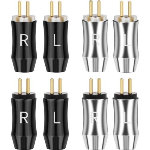 5paies DIY 0.78mm Headphone Jack For UM3X W4R UE18 Hifi Headset Adapter 0.78 Earphone Pins Gold Copper Jack Audio Connectors