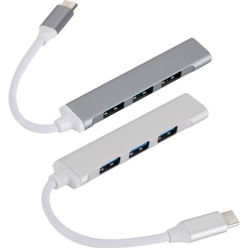 Aluminum Shell USB HUB Type C 3.0 4 Port Multi Splitter Adapter OTG for Laptop Notebook, Charging Not Supported