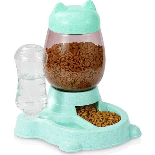 2 In 1 Pet Dog Cat Automatic Feeder Bowl For Dogs Drinking Water Bottle Kitten Bowls Slow Food Feeding Container Supplies