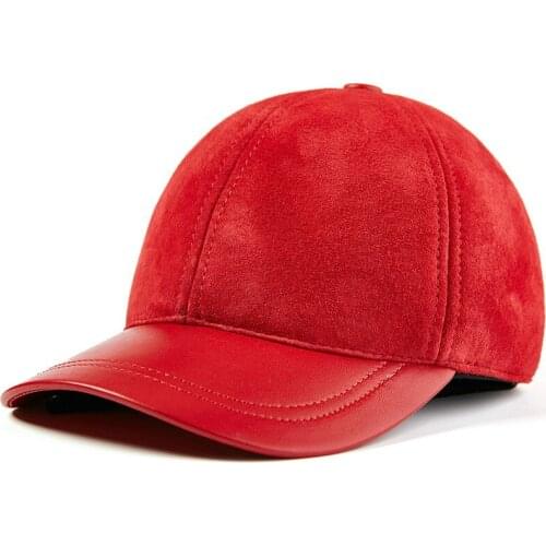 H7599 Men Women Sheepskin Thin Baseball Cap Youth Genuine Leather Middle Aged Casual Hat Spring Autumn High Quality Fashion Hats