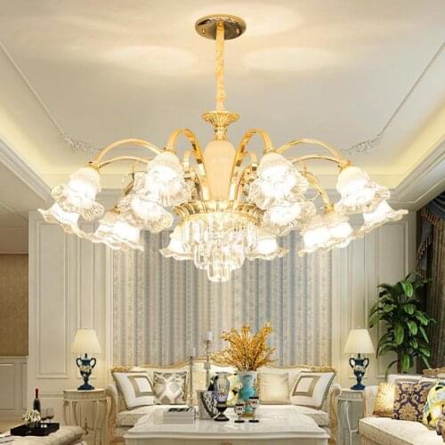 Parlor Large crystal Chandelier hotel fixture Lighting Church Living Room chandelier led lustre cristal Dining Room E14 Lamparas