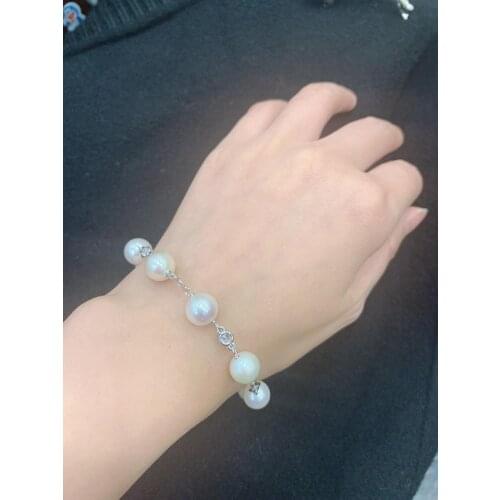 Natural fresh water pearl bracelet 925 sterling silver classic daily use fine women jewelry free shipping