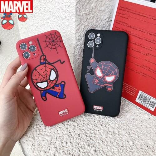 Marvel Iron Man Spiderman Matte TPU Case for iPhone 11 Pro Max XR XS Max 7 8 Plus X Full Body Soft Fashion Cute Phone Back Cover