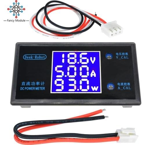 DC 0-50V 5A 250W LCD Digital Voltmeter Ammeter Wattmeter Voltage Current Power Meter Volt Detector Tester Monitor 12V 24V 36V