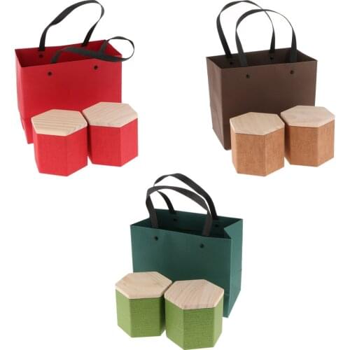 2Pcs Wood Kitchen Storage Box With Bamboo Lid Bins Bread Sugar Boxes Tea Herb Storage Holder Food Containers Organizer