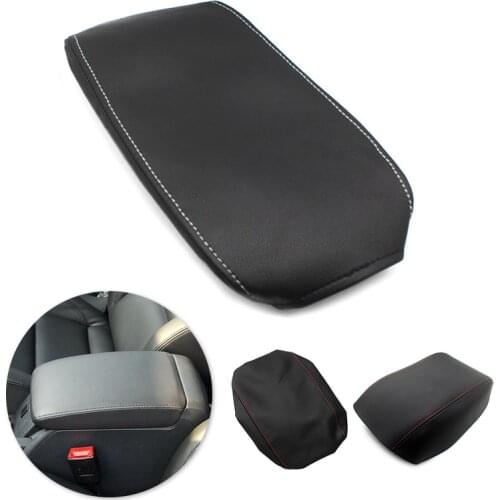 For VW Golf 6 MK6 2010 2011 2012 2013 Car Accessory Interior Center Armrest Box Cover Microfiber Leather with 1 White / Red Line