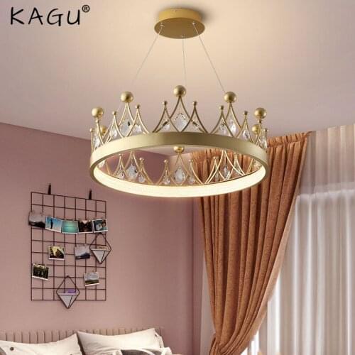 European Style Crystal Chandelier Living Room Lamp Modern Minimalist Style Bedroom Lamp Crown Luxury Living Room