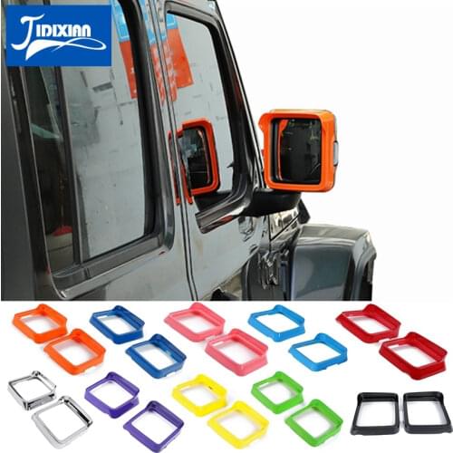 JIDIXIAN Car Rearview Mirror Rain Eyebrow Decoration Frame Sticker for Jeep Wrangler JL Gladiator JT 2018 2019-2022 Accessories