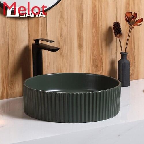 Ceramic tabletop basin wash basin Nordic style art basin toilet circular creative household washbasin