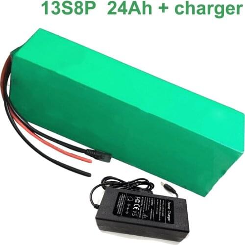 With charger 48V 24Ah 13S8P 18650 Li-ion Battery Pack E-Bike Ebike electric bicycle 300mm*130*80mm Accept customization
