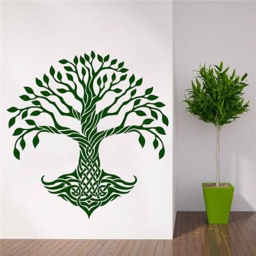 Tree Zen Wall Decal Ireland Style Art Door Window Vinyl Stickers Yoga Meditation Room Bedroom Home Decoration Wallpaper DW9865