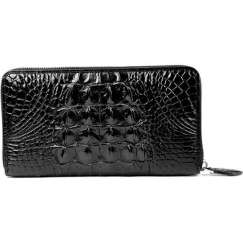 Sanpijiang new Thailand Siam crocodile men wallet men clutch bag business leisure crocodile leather zipper long men bag