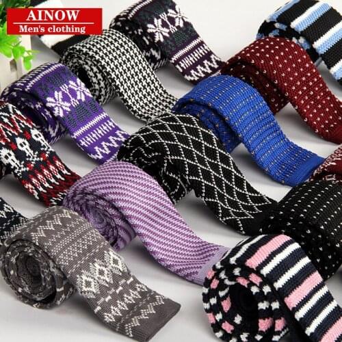 New fashion designer high quality mens neck ties knit jacquard tie 5cm slim print stripe fedex 120pcs/lot