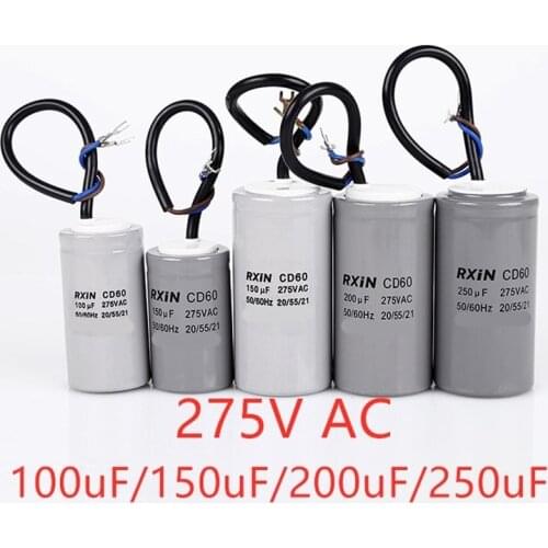 CD60 275v AC single-phase capacitor Water pump motor start 50uF 75uF 100uF 150uF 200uF