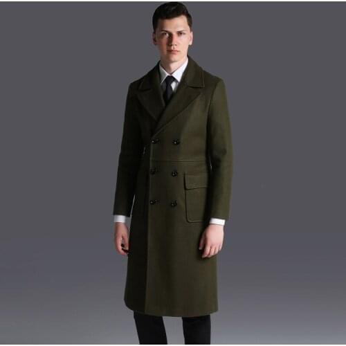 Coat Woolen Long Men Plus Size 6xl Winter Jacket Men Wool Overcoat Male Coats Grey Mens Clothing Abrigo Hombre KJ253 s s