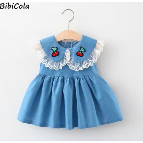 Summer Baby Dress Beautiful Fashion Girls Infant Princess Dresses Cowboy Cotton Children Soft Clothes Kids Clothing Dress