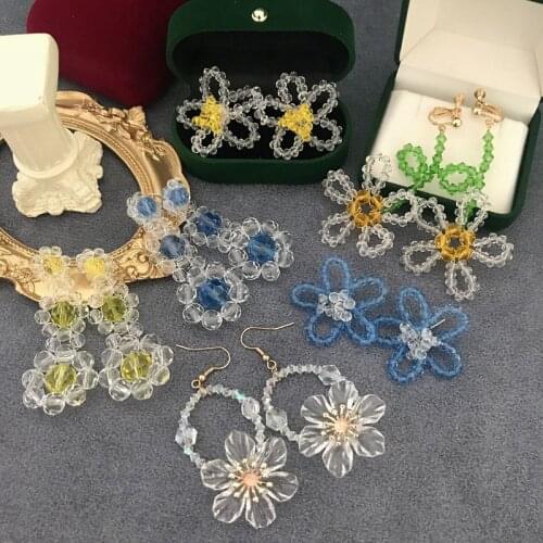 Weaving Earring Brincos Dangle Exquisite Texture Flower Handmaking Sweet Popular Creative