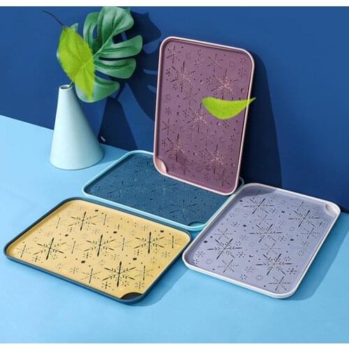 Drain Tray Rectangular Double Layer Plastic Portable Drainer Sink Tray for Kitchen Water Cup Bowl Rack Vegetable Drain Shelf