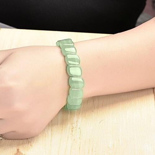 Transparent jade square 6 mm thickness Dong ling Jasper bracelet, can send elders and relatives