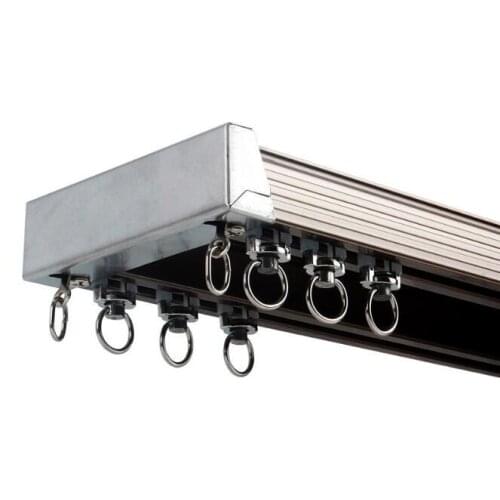 Luxurious Thick Double Rails Design Straight Curtain Track Side Nano Silence Curtain Rod Accessories Ceiling Installation