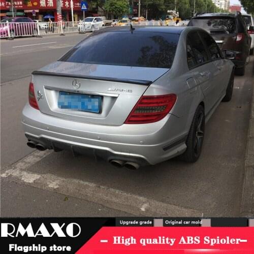 For Benz W204 Spoiler 2008-2014 C-class C180 200 260 300 C63 High Quality ABS Material Car Rear Wing Color Rear Spoiler