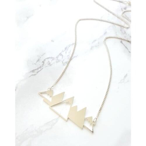 Trendy New Origami mountains Necklace nature mountain Jewelry Women Statement Necklace Cs Go Collares