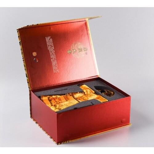 UV Protected Gold color custom design cardboard necklace paper packaging carton box for jewelry christmas gifts ---PX10920