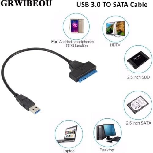 USB 3.0 SATA Cable Sata to USB Adapter Up to 6 Gbps Support 2.5 Inches External SSD HDD Hard Drive 22 Pin Sata III Cable Adapter