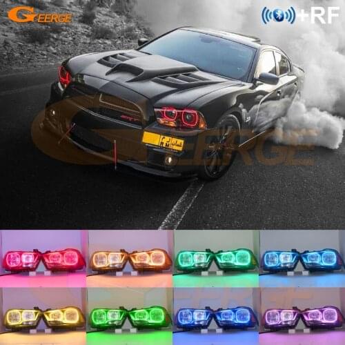 For DODGE CHARGER 2011 2012 2013 2014 RF BT App Remote Control Ultra bright Multi-Color RGB led angel eyes Halo Rings kit