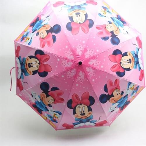 Disney cartoon Minnie Mickey Mouse Rain and rain dual-use three-fold umbrella student sunscreen umbrella kids outdoor umbrella