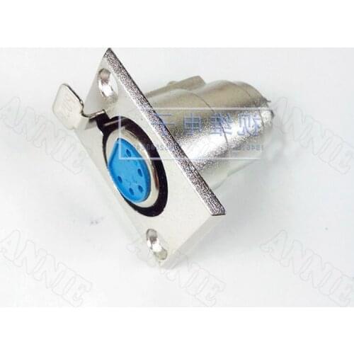 100pcs/lot 5 Pin XLR Rectangle Male Socket Nickel plated Plug Connector Microphone Jack