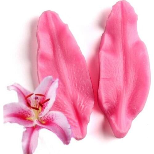 2pcs/set Lily Petal Silicone Molds For Fondant Cake Decoration Tools Sugarcraft Cookie Moulds Petal Flower DIY Baking Moulds