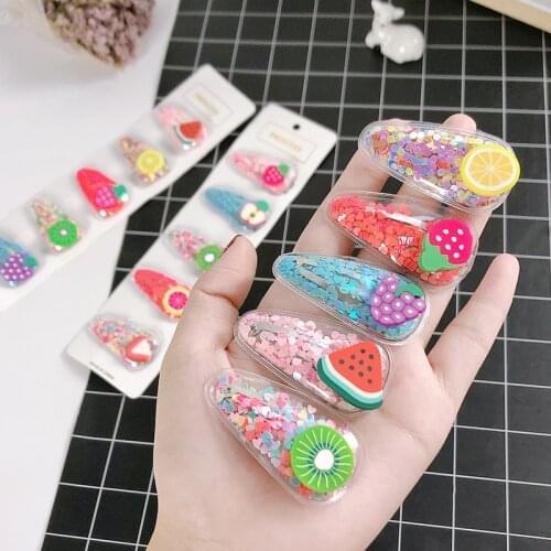 3/5pcs Children Cute Color Hairclip Head Jewelry Drop-shaped Clip Hair Accessories Baby Clip Cute Fashion Baby Hairpin TXTB1