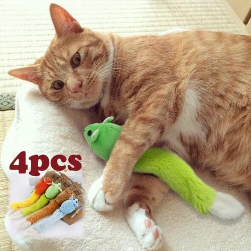 4pcs Self Playing Catnip Cat Toys Interative Mouse Interactive Cat Toy for Cats Mouse Catnip Toys for Cats Kittey Toys TY0019