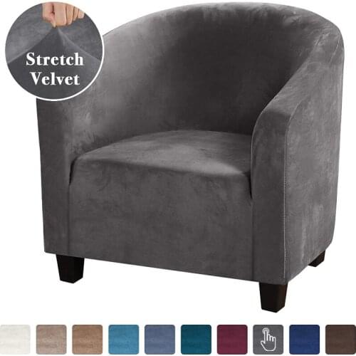 Velvet Plush Single Seat Sofa Cover Universal All-inclusive Stretch Chair Protector for Restaurant Internet Cafe Hotel Club