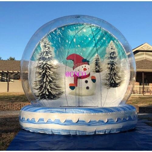 Free air ship to door! 3m 10ft dia Christmas Inflatable Snow Globe,background photo customized inflatable globe for Christmas