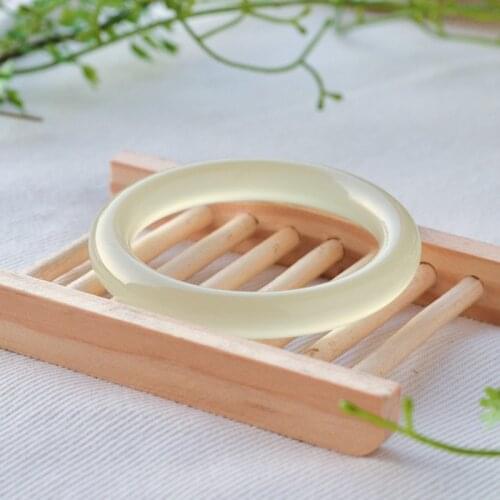 Natural Jade Bangle Hand-Carved Lady Charm Jewelry Fashion Accessories for Men Women Round Bangle Friend Bracelet 54-62mm