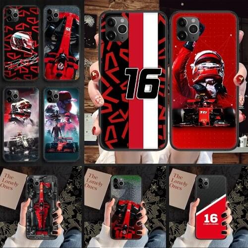 Charles Leclerc F1 16 Phone Case Cover Hull For iphone 5 5s se 2 6 6s 7 8 12 mini plus X XS XR 11 PRO MAX black tpu back pretty