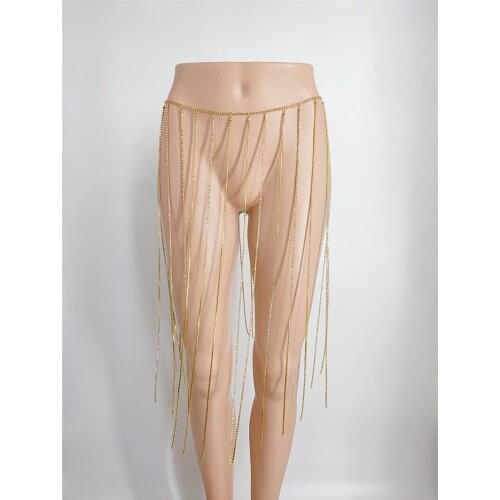 Long Rhinestone Fringe Waist chain For Women Beach Party SHow Sexy Crystal Body Jewelry Women Metal Tassel Waist Belt Chain 2020