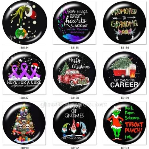HOT LOVE Christmas TREE 12mm/18mm/20mm/25mm Round photo glass cabochon jewelry flat back Making findings B8185