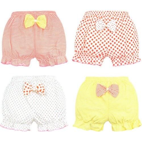 Cotton Baby Underwear Kids Soft Boxer Briefs Girl Underpants Infant Cute Stripe Bow Panties Baby Breathable Shorts