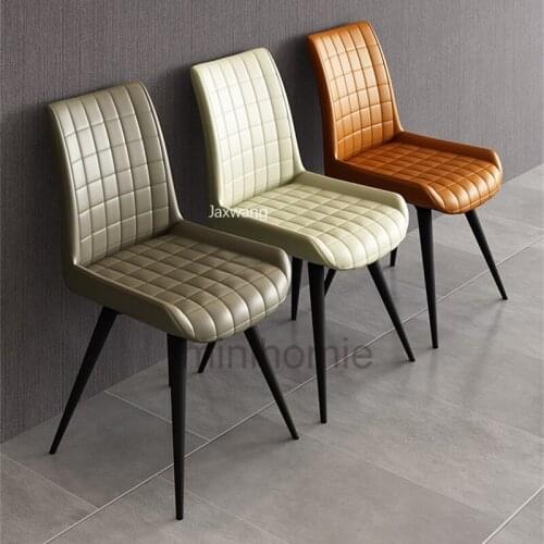 Italian Dining Chairs for Kitchen Rotataing Chair Home Furniture Modern Minimalist Luxury House Backrest Leather Design Chair mc