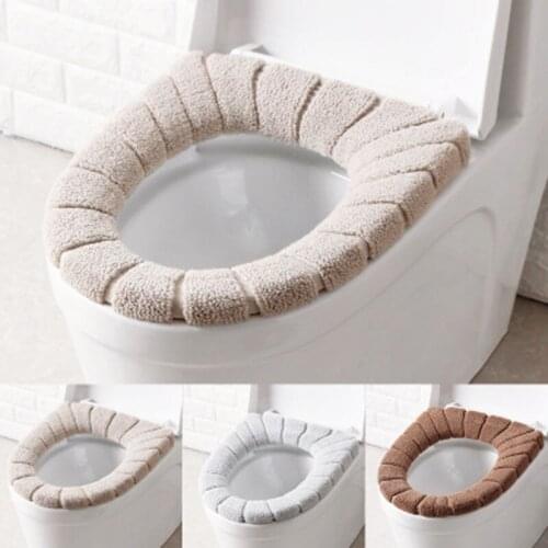 Comfortable Velvet Coral Bathroom Toilet Seat Cover Winter Toilet Household Closestool Mat Seat Case Toilet seat cushion