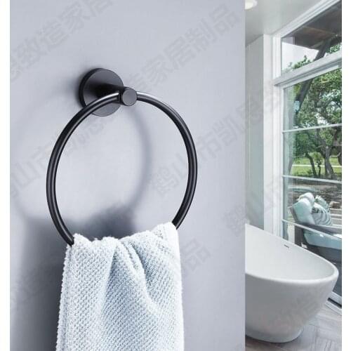 Towel Rack Ring Round Wall-mounted Bath Towel Rack 304 Stainless Steel Towel Bar Ring Bathroom Accessories Bague De Serviette