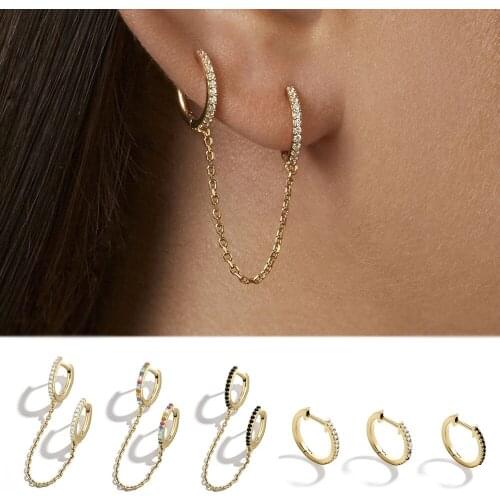 Hot Sale 1pc Gothic Punk Handcuff Chain Earrings Stud Earrings Link Chain Round Hoop Earrings for Women/Girl Wedding Gifts