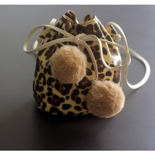 Fashion Lovely Children PU One Shoulder Bag Coin Purses In Buckets Leopard Girls Messenger Handbags Small Wallet
