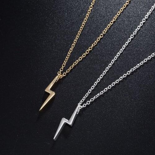 Fashion Lightning Necklaces For Women Protection Pendants Copper Girlfriend Gift Gold Jewelry 45cm